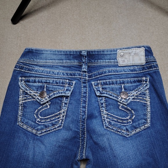 Silver Jeans Co Womens Suki Surplus Bootcut Jeans 28x34 Embellished Pockets - Picture 5 of 8